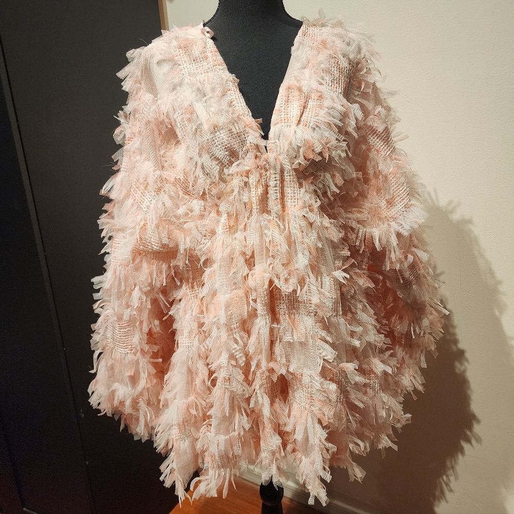 Asos Pink Feathered Fringe Dress
